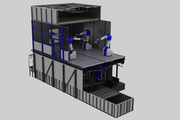 3D Engineering: cross section of a spray booth